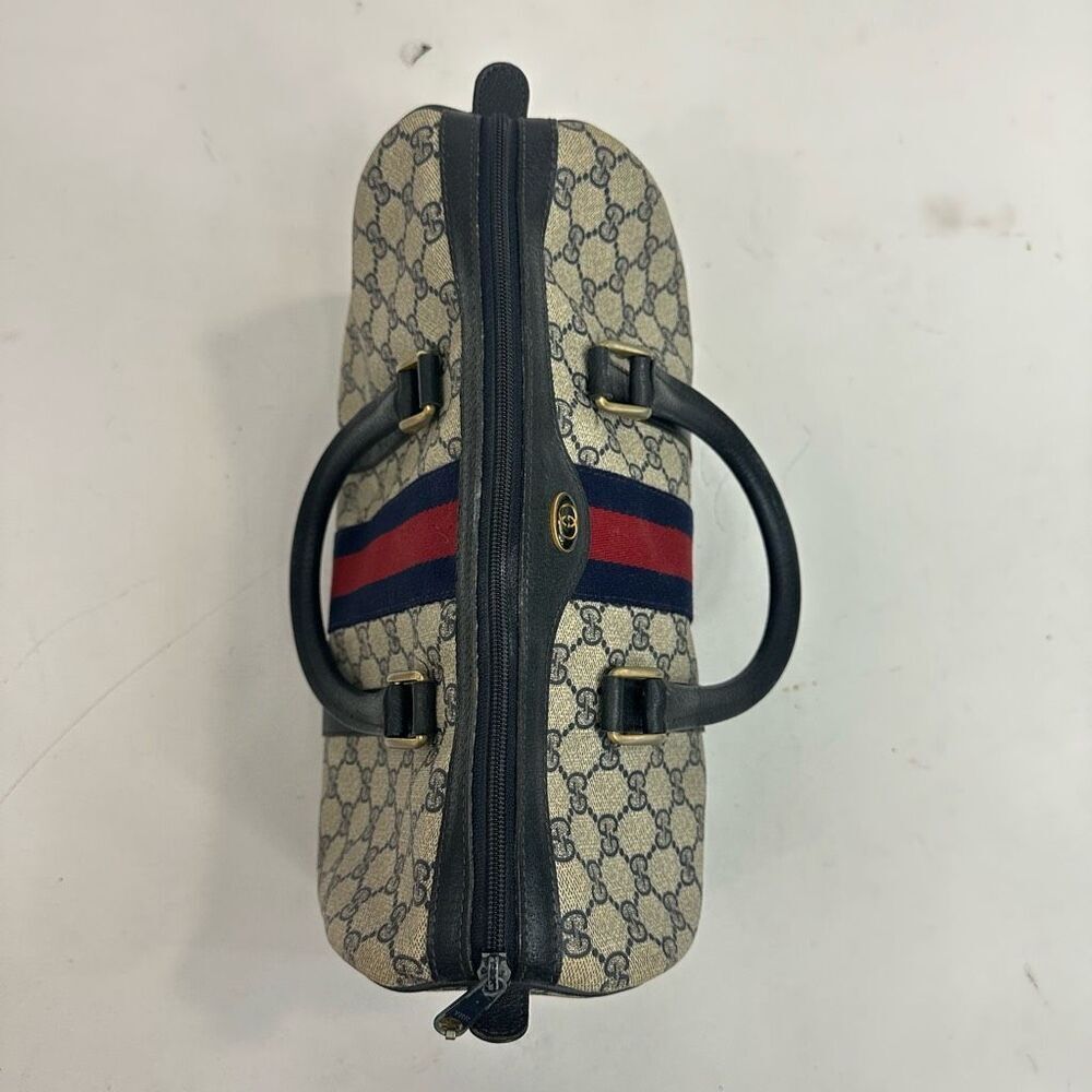 Vintage Gucci Sherry Line Navy Blue Boston Bag - Picture 7 of 16